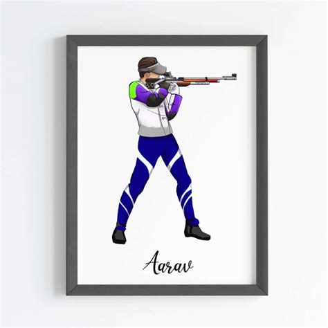 Rifle Shooter Boy Personalized Wall Art (Framed) – My Kids Wall