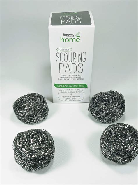Amway Stainless Steel Scouring Pads - 4 Pack | Scrub Buds for Tough ...