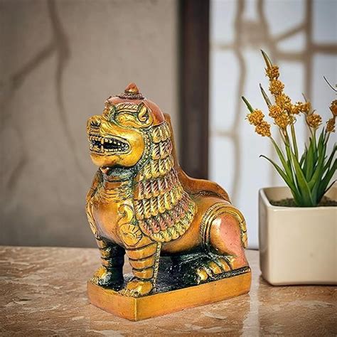 Buy Amazon Brand - Umi Brass Tibetan Lion Statue for Home for Showpiece ...