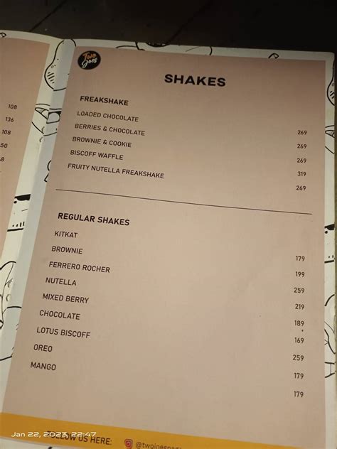 Menu at Two Joes Gastro Bar, Nagpur
