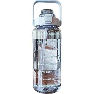 Zaylinu Transparent 2L Water Bottle – 2000ml Motivational Travel Bottle ...