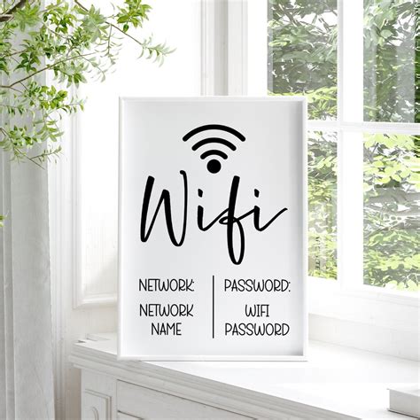 Wifi Password Sign Template Canva, Editable Guest Room Sign Template ...