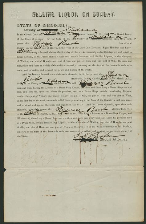 Isaac C. The Hanging Judge Parker - Document Signed Circa 1865 ...