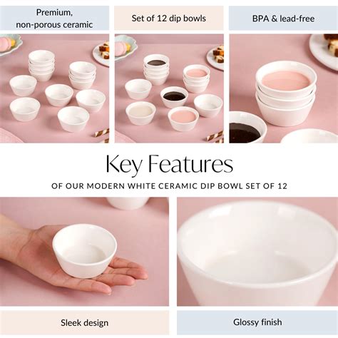Modern White Ceramic Dip Bowl Set Of 12 Online - Premium Dip Bowl ...