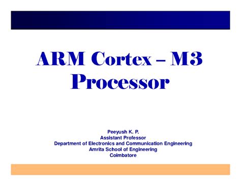 ARM Cortex M3 - this is embedded computing course - ARM Cortex – M ...