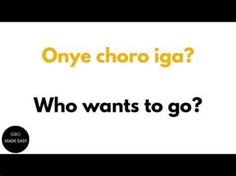 C3. The verb 'to be' in Igbo Language ( How to ask Questions in Igbo ...