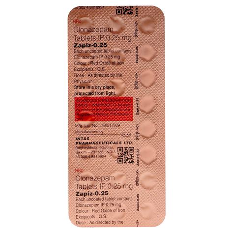 Zapiz-0.25 Tablet | Uses, Side Effects, Price | Apollo Pharmacy