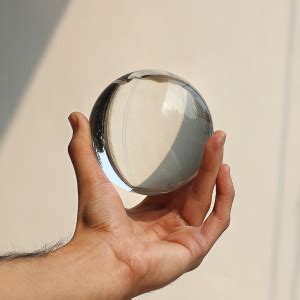 REIKI CRYSTAL PRODUCTS Feng Sui Clear Crystal Gazing Ball With Wooden ...