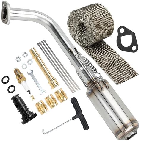 GREHUA Upgrade Exhaust Pipe Muffler Jet Kit with Heat Shield Wrap Roll ...