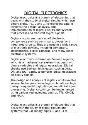 Digital Electronics 11-20 - Techniques to Reduce Clock Skew Use global ...