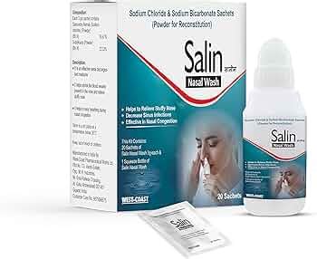 The West Coast Salin Nasal Wash Helps to Relieves Stuffy Nose, Decrease ...