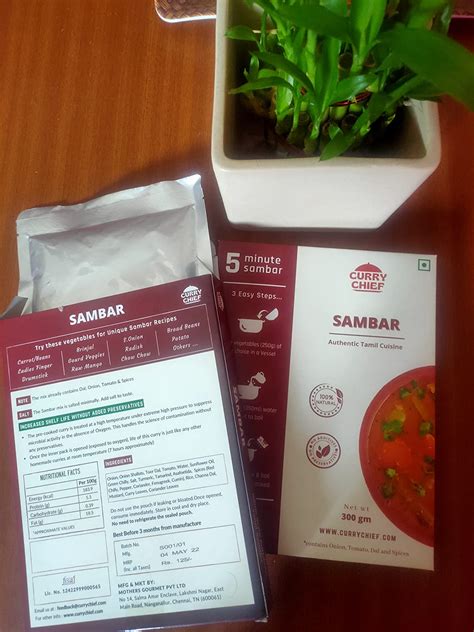 CurryChief Madras Sambar Paste (Pack of 2) | Instant Sambar | Cook in 5 ...