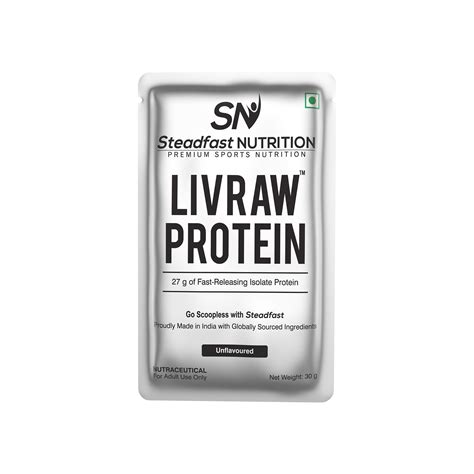 Unflavoured Whey Protein Isolate 90%, with 27g Protein | LIVRAW Protein ...