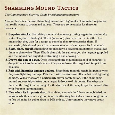 Shambling Mound Tactics for Dungeons & Dragons Fifth Edition D&D 5e ...