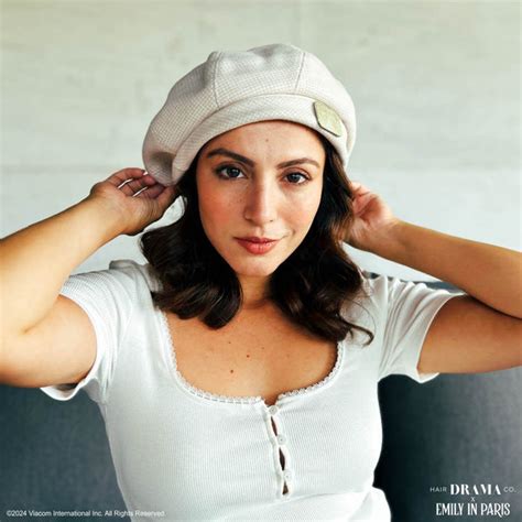 HDC X Emily In Paris White Beret with Metal Bonjour Broach – Hair Drama ...