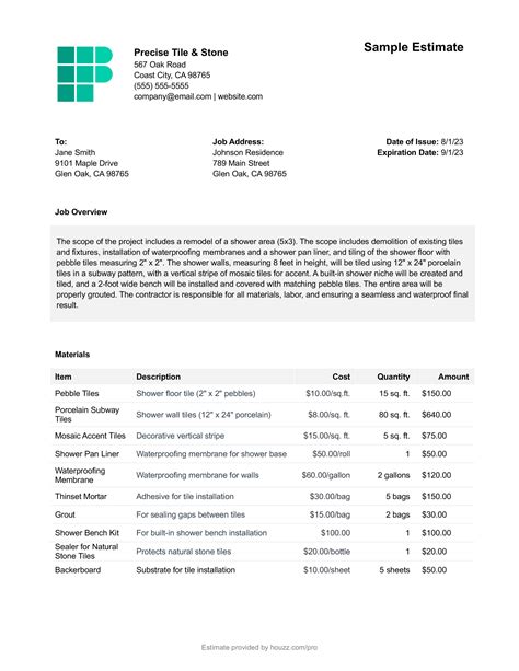 Tile Cost Estimate Calculator at Jill Deleon blog