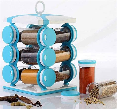 Wheezy Portable Spice Rack Revolving Spice Rack with 12-in-1 Plastic ...