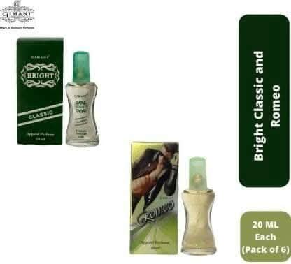 Gimani Bright Classic and Romeo Perfume 20ml Each (pack of 6, 120ml ...