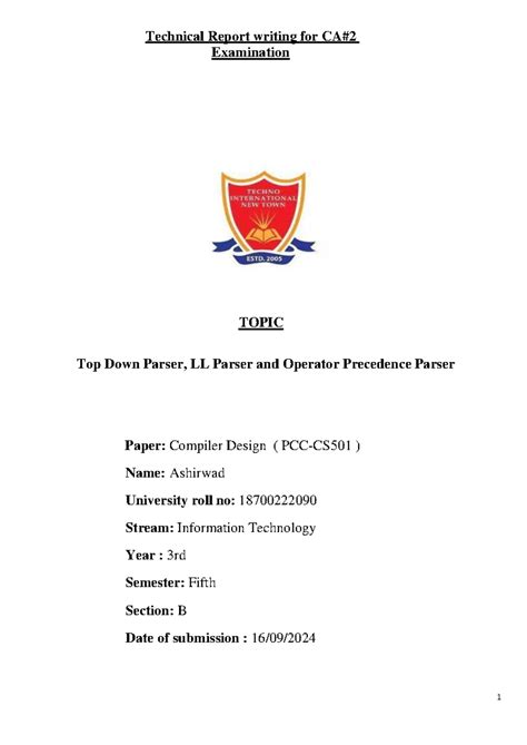 18700222090 ffffffffff - Technical Report writing for CA# Examination ...