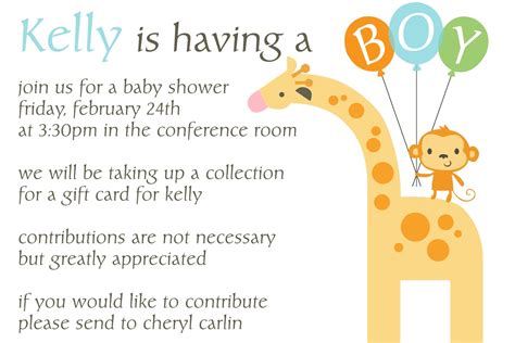 Baby Shower Wording Only - One For All