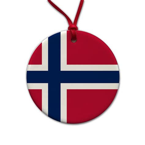 Norway Country Flag Christmas Tree Holiday Round Ceramic Ornament - Walmart.com