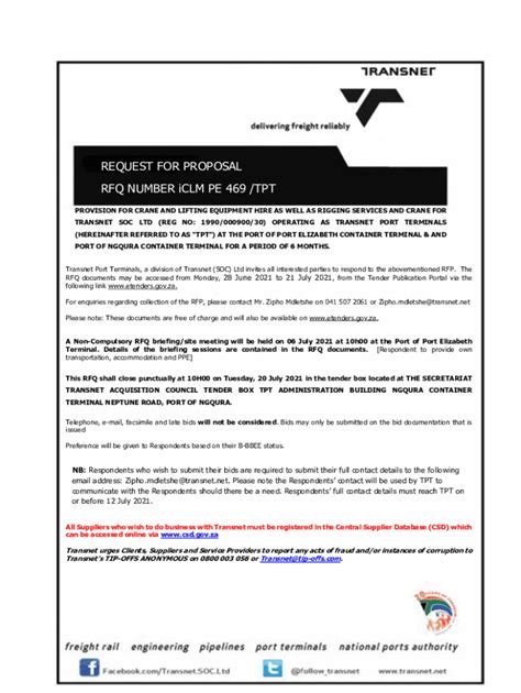 Fillable Online RFP NUMBER iCLM PE 462 /TPT ABC REQUEST FOR ... Fax ...