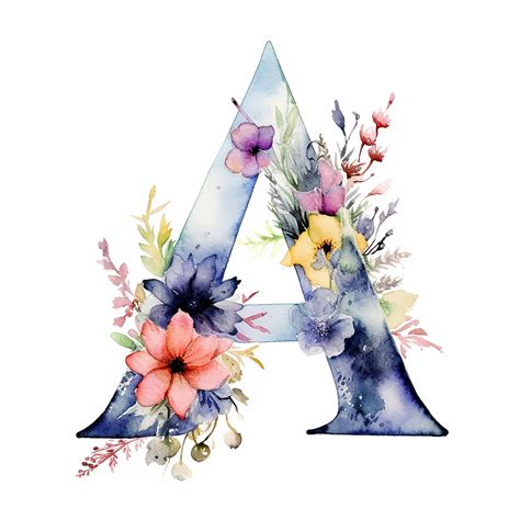 Lettre Un Logo Générique De Luxe Avec Un Motif Aquarelle De Fleurs ...