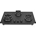 Faber Della 3 Burner 72cm Hob |Auto-Ignition|Brass Burner| Cast Iron ...