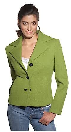 Buy bernardo women's 3 button short texutred wool jacket , Acid Green ...