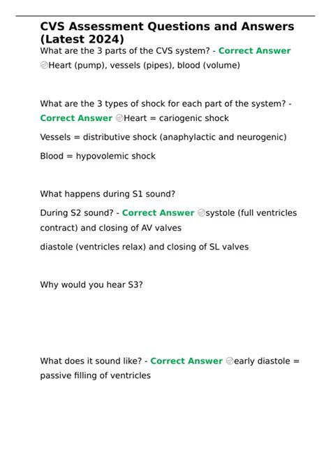 CVS Assessment Questions and Answers (Latest 2024) - CVS Assessment ...