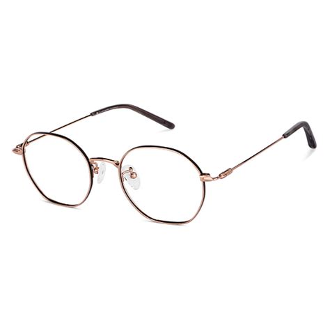 Buy Rose Gold Black Gold Grey Full Rim Round John Jacobs Pro Titanium ...