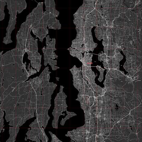 Seattle Washington US PDF Vector Map: City Plan Low Detailed (simple ...
