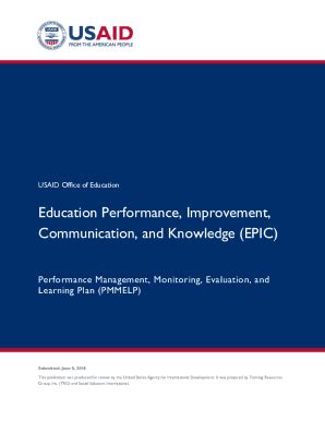 Fillable Online pdf usaid USAID EPIC Performance Management, Monitoring ...