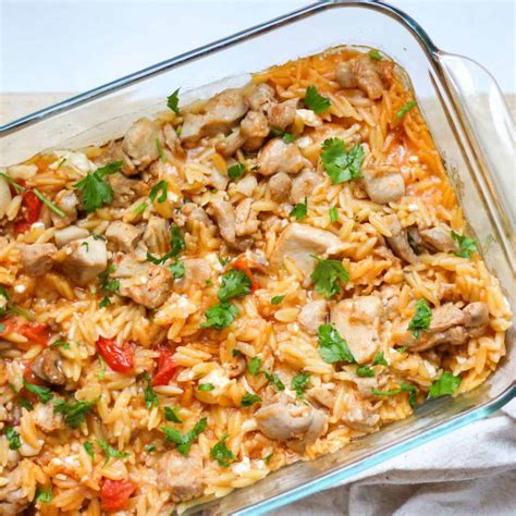 Creamy Chicken And Orzo Bake - Savas Kitchen