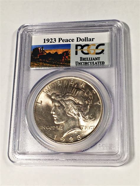 1923 Peace Silver Dollar*Graded Brilliant Uncirculated by PCGS ...