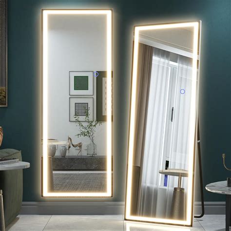 Amazon.com: NeuType LED Full Length Mirror with Stand, 63" x 16" Full ...