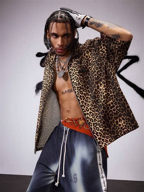Men's Yellow Leopard Print Front Zipper Shirt – Roar Fox