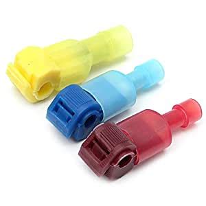 Bestgle 60 Pcs/30 Pairs Self-Stripping Electrical T-Tap Wire Spade ...