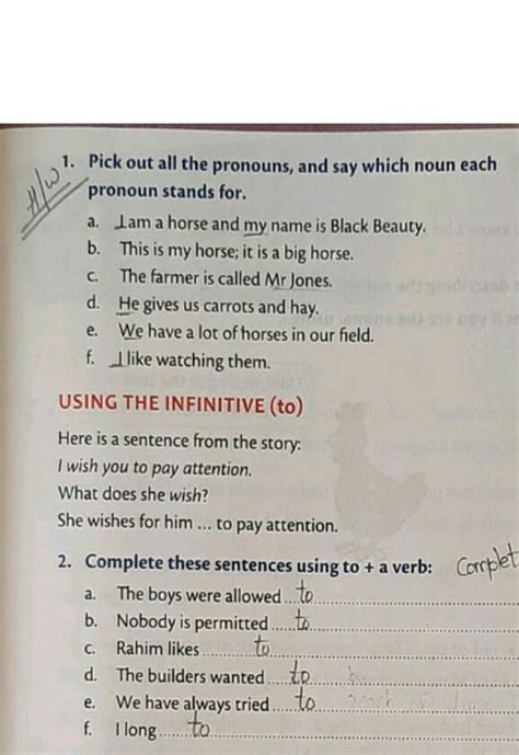 Page isoby | 1. Pick out all the pronouns, and say which noun each ...