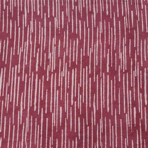 (PRE-CUT 0.95 METER) Pure Cotton Dabu Punch Pink With Off White Lines ...