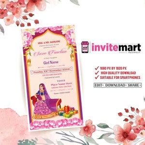 Buy Saree Function Invitation | Half Saree Function Invitation ...