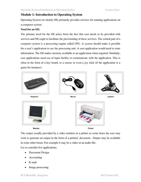 Operating system Quick Revision Notes - Module 1: Introduction to ...