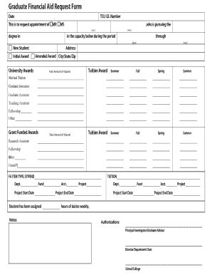 Fillable Online graduate tcu Graduate Financial Aid Request Form - TCU ...