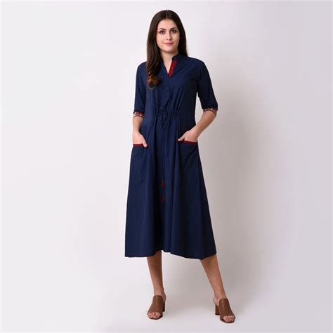 Get Scrunch Waist with Front Pocket Detail Dress at ₹ 1440 | LBB Shop