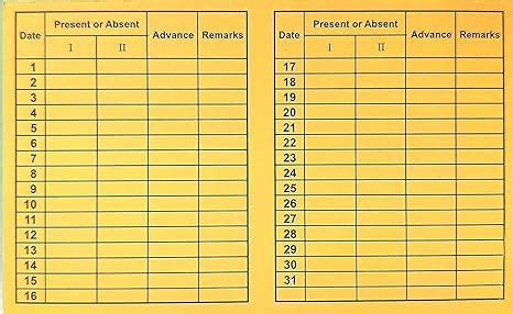NSSP Medium Size Attendance Report for Daily Payroll Wages/Attendance ...