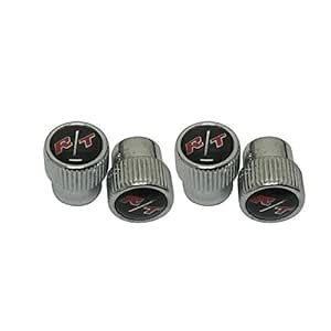 PLKN 4pcs Chrome R/T Logo Car Accessories Big Head Valve Cap Fit for ...
