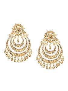 Zaveri Pearls Antique Gold Tone Muti Layer Chandbali Earring For Women ...