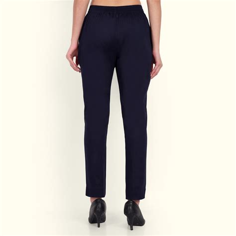 Naariy Navy Blue Stretchable Cotton Pants for Women | Everyday Wear