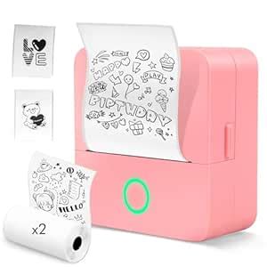 Self-Adhesive Label Printer, 2 Rolls Labeling Device, Mini Label ...