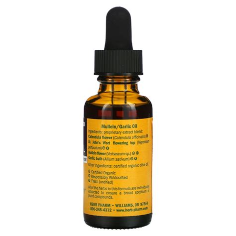 Herb Pharm, Mullein Garlic Oil with Calendula & St. John's Wort, 1 fl ...